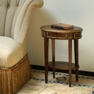 French Style Oval Cordial Table with Gold Detail