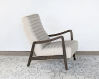 Channel Tufted Lounge Chair in Natural Linen