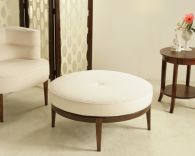 Ida Round Ottoman in Cream
