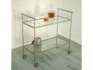 Lisbon Vintage Silver and Glass Bar Cart
