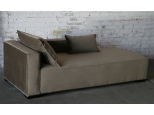 Contemporary Mushroom Velvet Chaise Lounge (Left Arm when Facing)