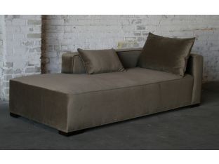 Contemporary Mushroom Velvet Chaise Lounge (Right Arm when Facing)