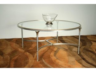 Brushed Steel and Brass Directoire Style Coffee Table