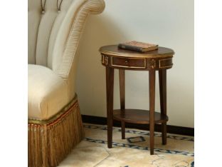 French Style Oval Cordial Table with Gold Detail