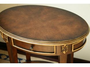 French Style Oval Cordial Table with Gold Detail