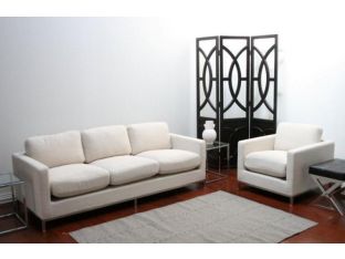 Oatmeal Club Chair with Steel Base