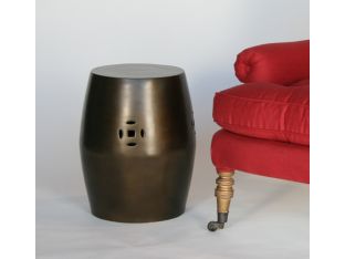 Chinese-Style Antique Brass Stool or End Table