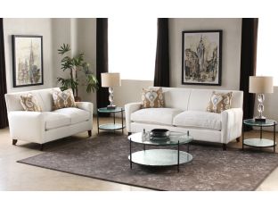 Round Metal Side Table with Mirrored Bottom