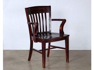 Dark Wood Slatback Armchair