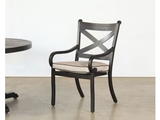  Black Metal Patio Arm Chair 