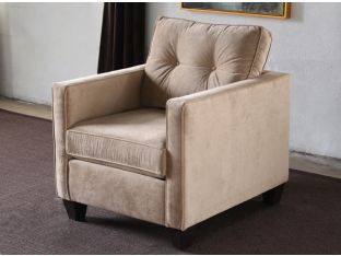 Caramel Tufted Velvet Club Chair