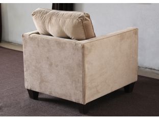 Caramel Tufted Velvet Club Chair