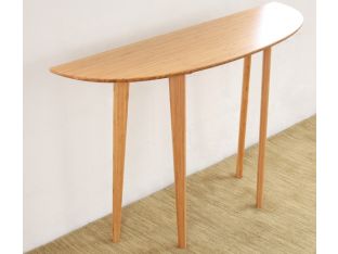 Modern Bamboo Demilune Console Table
