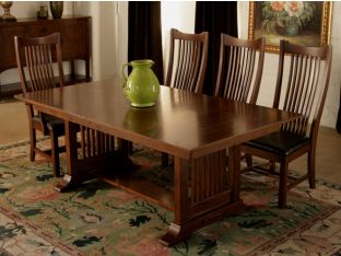 Grove Park Mission Style Trestle Dining Table