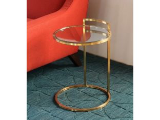 Lily End Table in Gold Brushed Stainless Steel