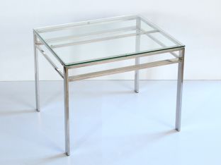 Mitchell Gold Emilio Side Table with Clear Glass Top