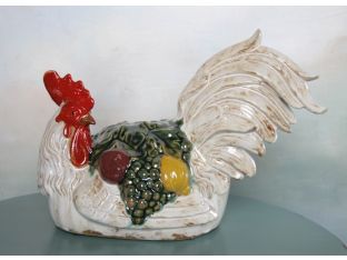 Seated Ceramic Rooster