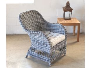 Graywash Rattan Arm Chair