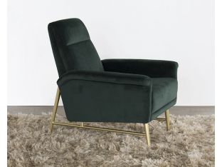 Forest Green Occasional Chair with Gold Brushed Steel Legs 