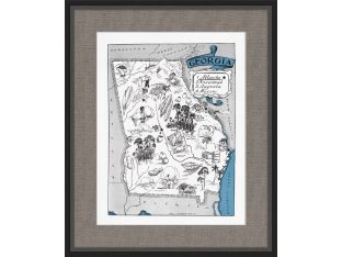 Illustrated Map of Georgia 21.5W x 26H