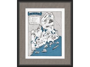 Illustrated Map of Maine 21.5W x 26H