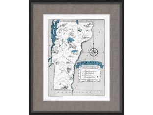 Illustrated Map of Vermont 21.5W x 26H