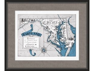 Illustrated Map of Maryland 26W x 21.5H