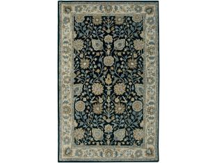 8 x 10 Blue and Ivory Traditional Indian Rug