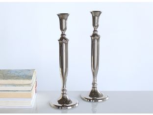 Pair of Nickel Aluminum Candleholders