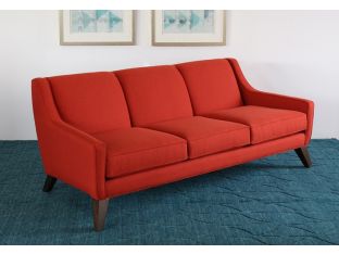 Tightback Rust Sofa with Splayed Walnut Legs