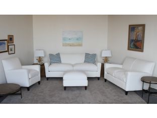 Modern White Denim Club Chair