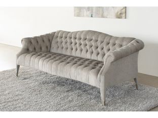 Tufted Sofa in Brushed Gray Chenille